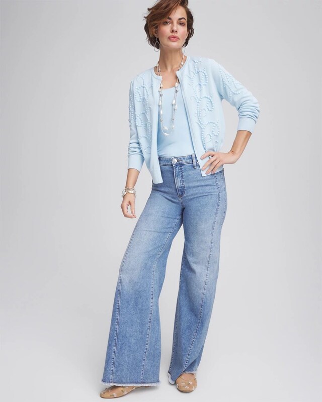 Open-Front Beaded Cardigan - image 2